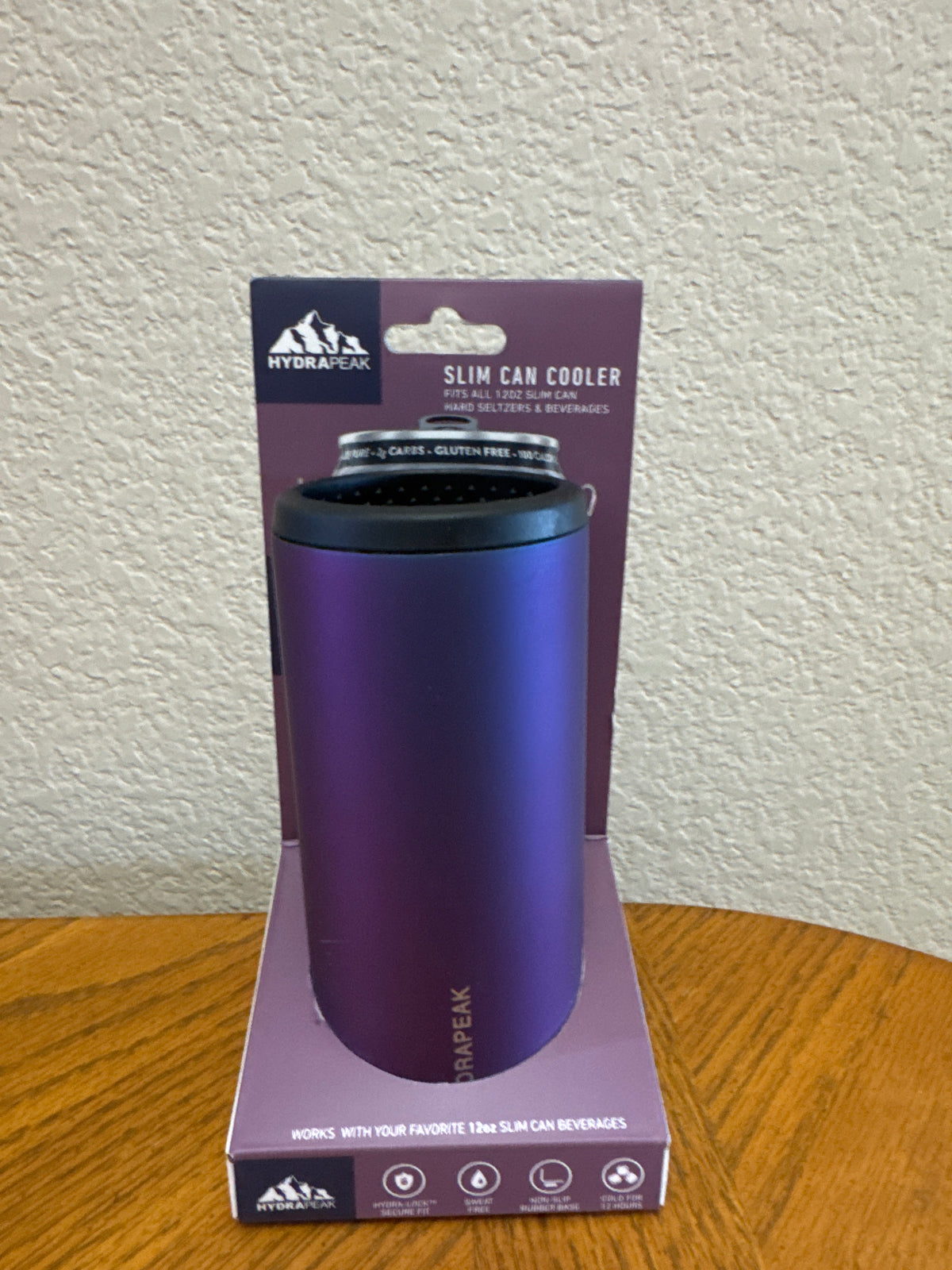 Hydrapeak Slim Can Cooler – Keeps Drinks Cold for 12 Hours | Purple Rainbow